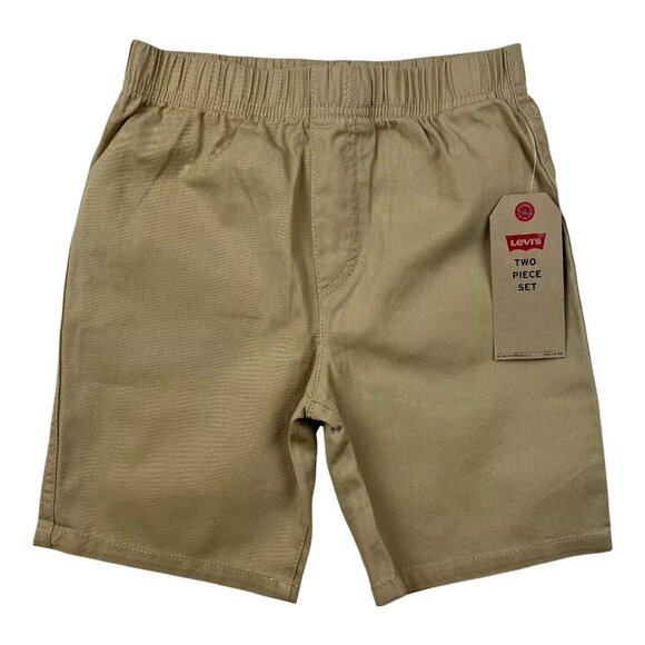 Levi's Boys Shorts & T-Shirt Outfit Set Size 4-7 Blue/Beige Casual Stylish - Picture 3 of 9